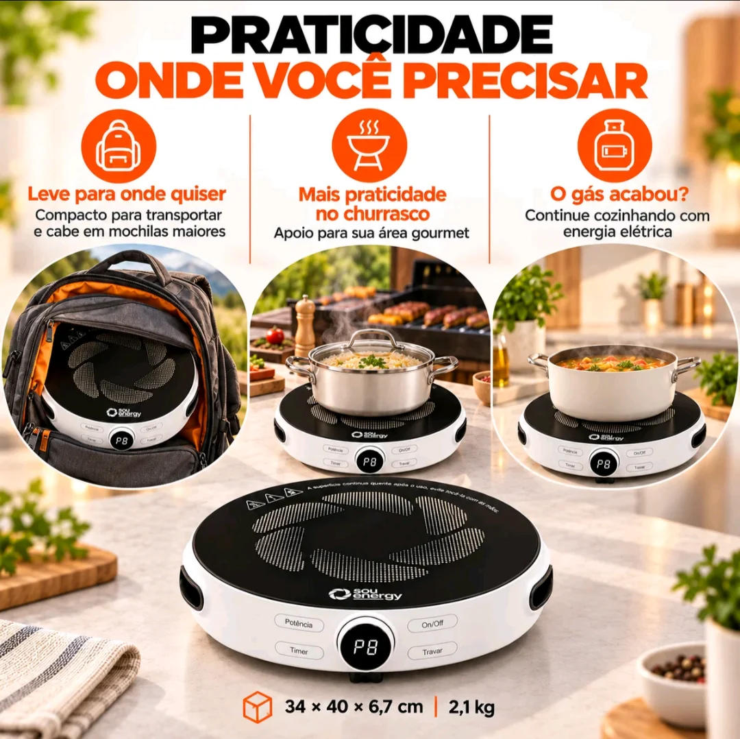 COOKTOP ELÉTRICO PORTÁTIL 1 BOCA 1000W — foto 8