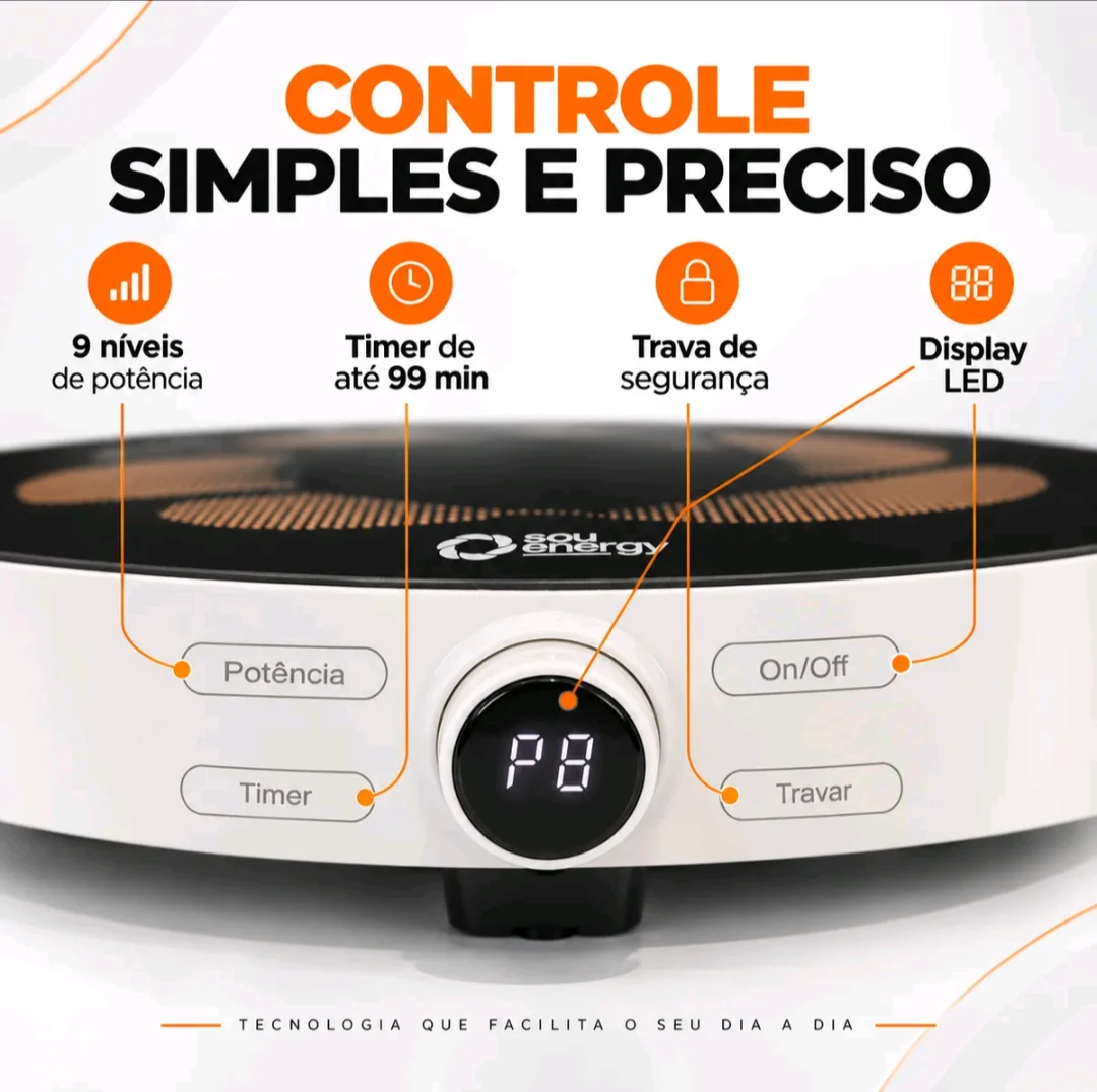 COOKTOP ELÉTRICO PORTÁTIL 1 BOCA 1000W — foto 3