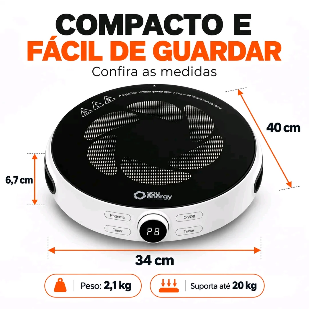 COOKTOP ELÉTRICO PORTÁTIL 1 BOCA 1000W — foto 4