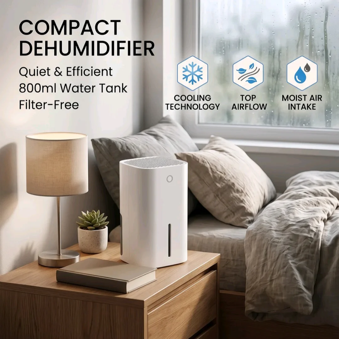 Desumidificador de Ar Compacto 800 ml Elétrico Semicondutor Antimofo — foto 3