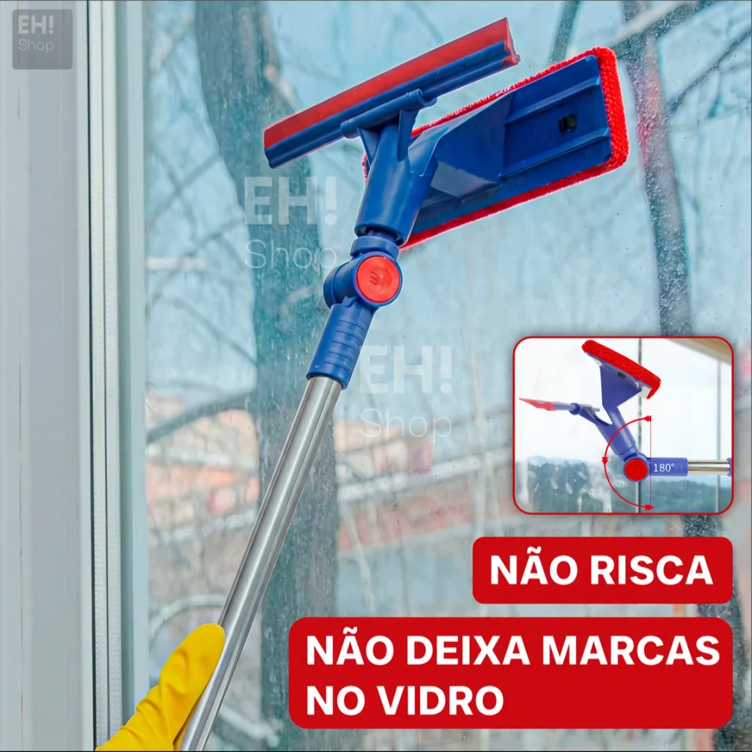 Kit Rodo Limpa Vidro 2 em 1 Extensível + 5 Panos de Microfibra — foto 5
