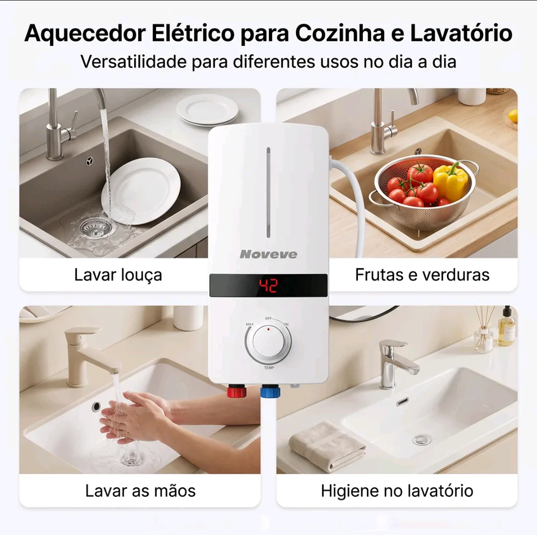 Aquecedor Elétrico Instantâneo Noveve 5500W 220V com Display Digital — foto 6