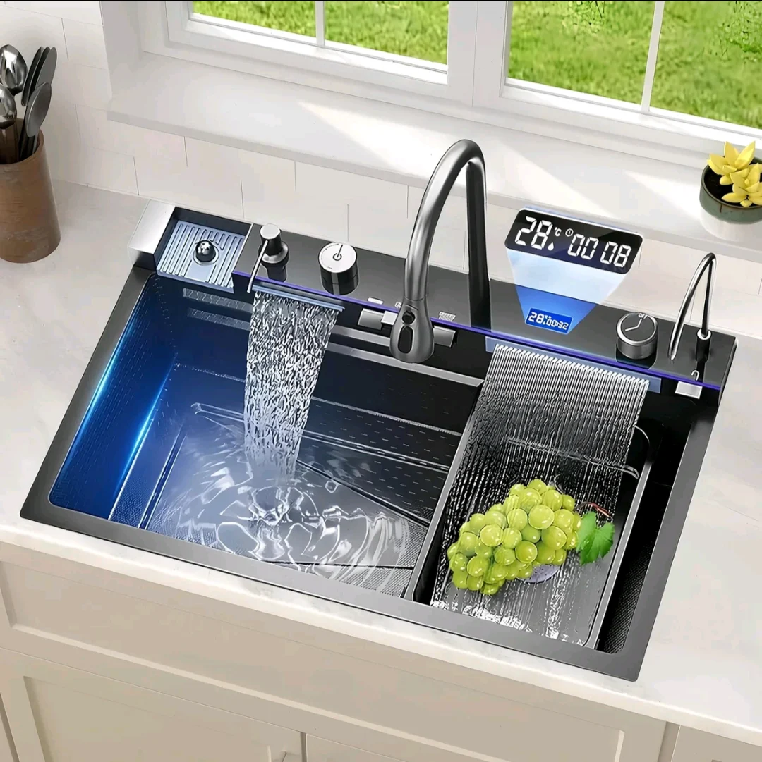 Kit Cuba Cozinha Gourmet Luxo com Cascata, Display Digital e Torneira Integrada — foto 1