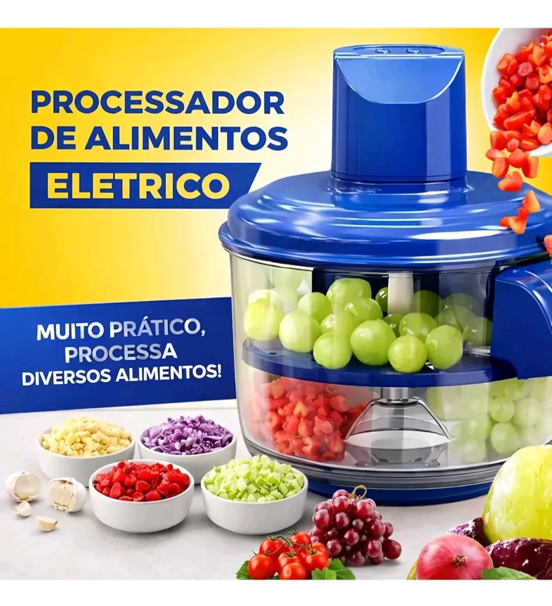 Mini Processador Elétrico de Alimentos para Alho, Legumes e Frutas — foto 7