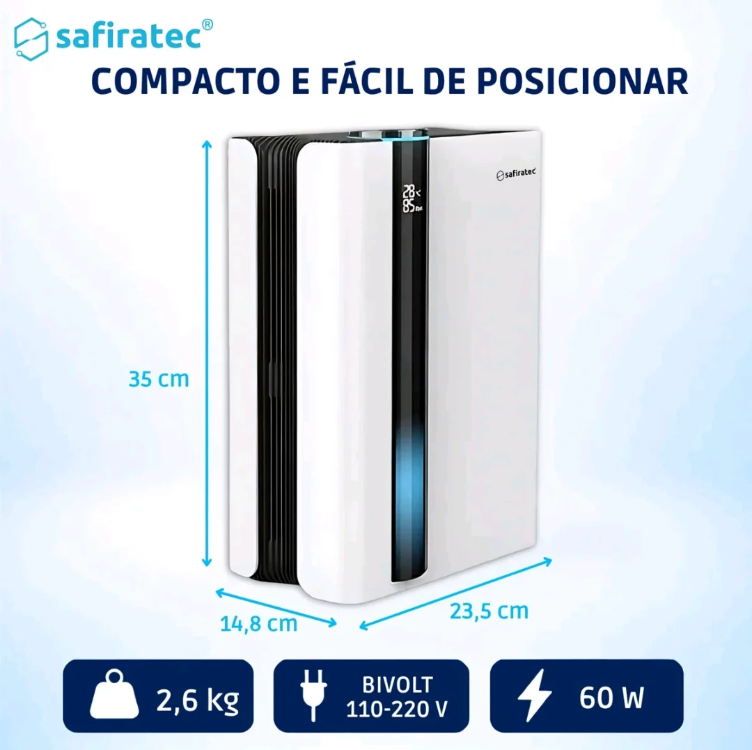 Safiratec DPR-60W Desumidificador de Ar Antimofo Doméstico — foto 9