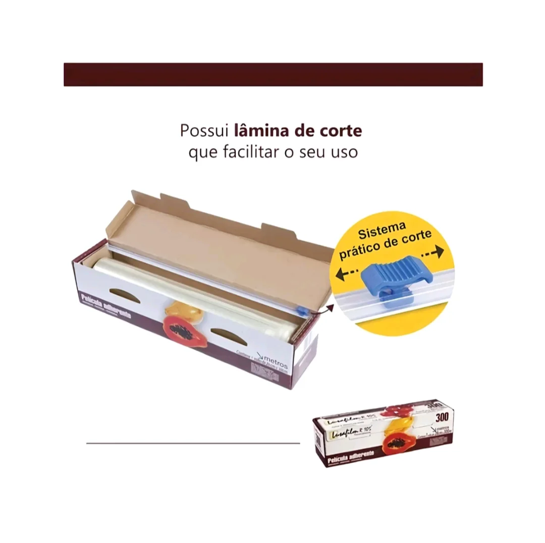 Filme PVC Lusafilm 28 cm x 300 m com Caixa e Sistema de Corte Fácil — foto 4