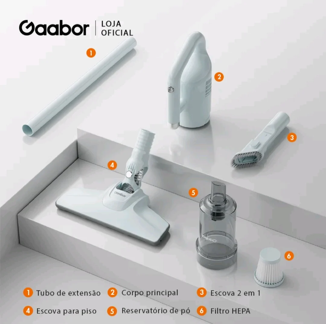 ASPIRADOR DE PÓ GAABOR CW-18M02AS 1000W 2 EM 1 VERTICAL E PORTÁTIL COM FILTRO HEPA LAVÁVEL — foto 8