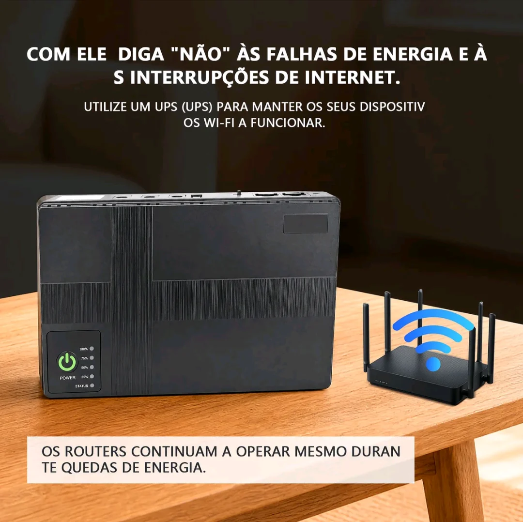 FONTE DE ALIMENTAÇÃO ININTERRUPTA UPS DC MINI NOBREAK 10000mAh — foto 3