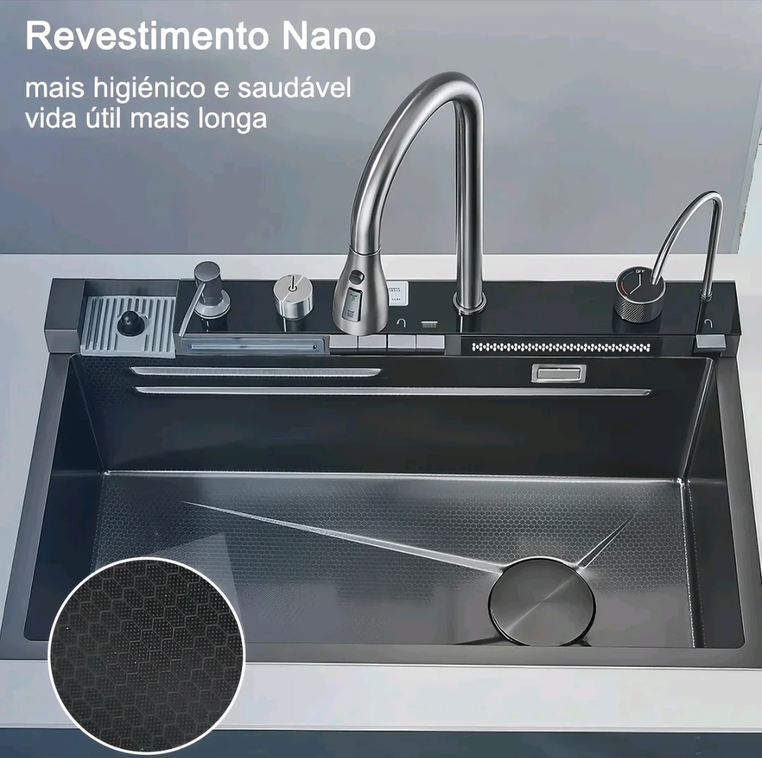 Kit Cuba Cozinha Gourmet Luxo com Cascata, Display Digital e Torneira Integrada — foto 7