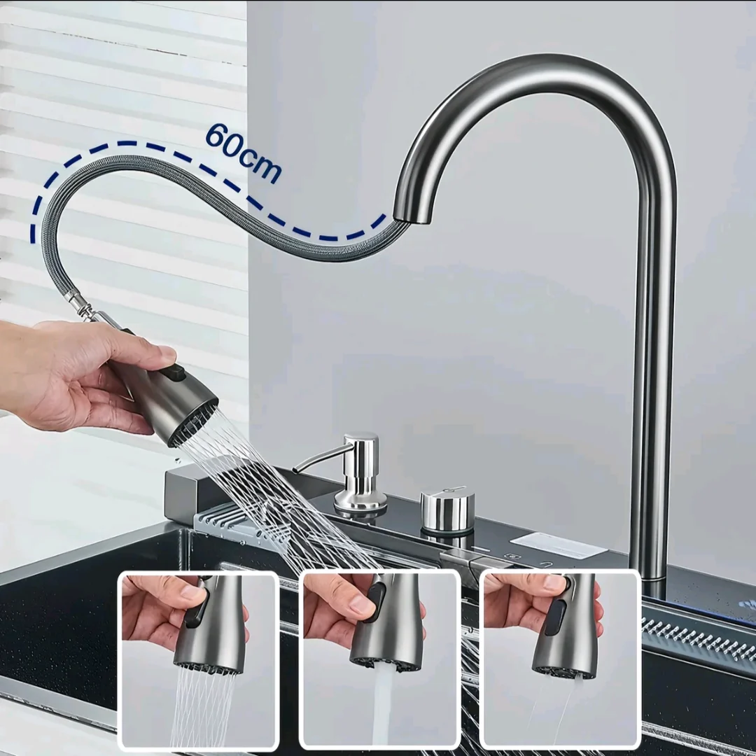 Kit Cuba Cozinha Gourmet Luxo com Cascata, Display Digital e Torneira Integrada — foto 5