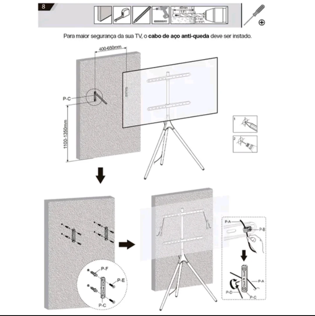 Tripé para TV 39 a 65 Polegadas Tipo Cavalete Studio FS12-46F — foto 4