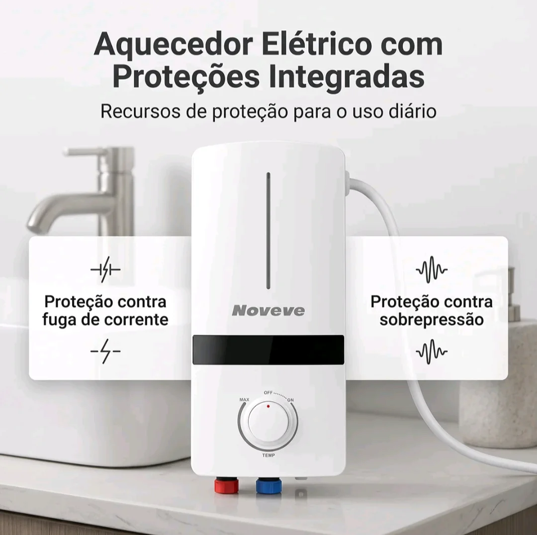 Aquecedor Elétrico Instantâneo Noveve 5500W 220V com Display Digital — foto 4