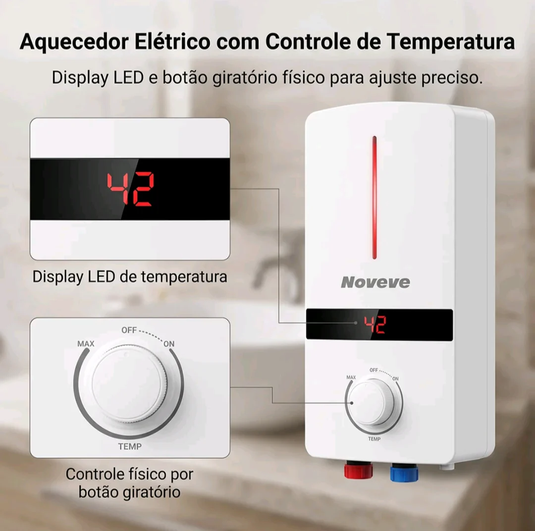 Aquecedor Elétrico Instantâneo Noveve 5500W 220V com Display Digital — foto 5