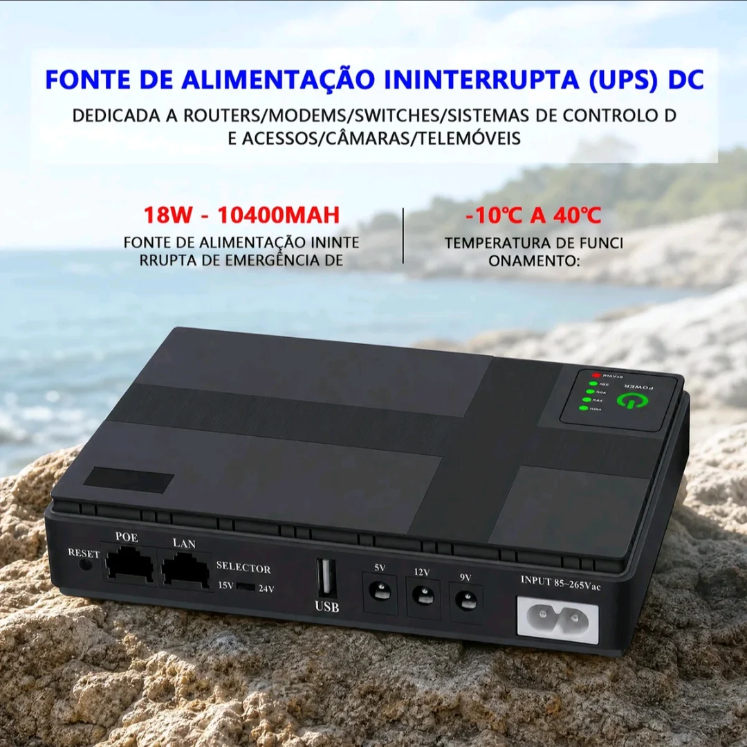 FONTE DE ALIMENTAÇÃO ININTERRUPTA UPS DC MINI NOBREAK 10000mAh — foto 1