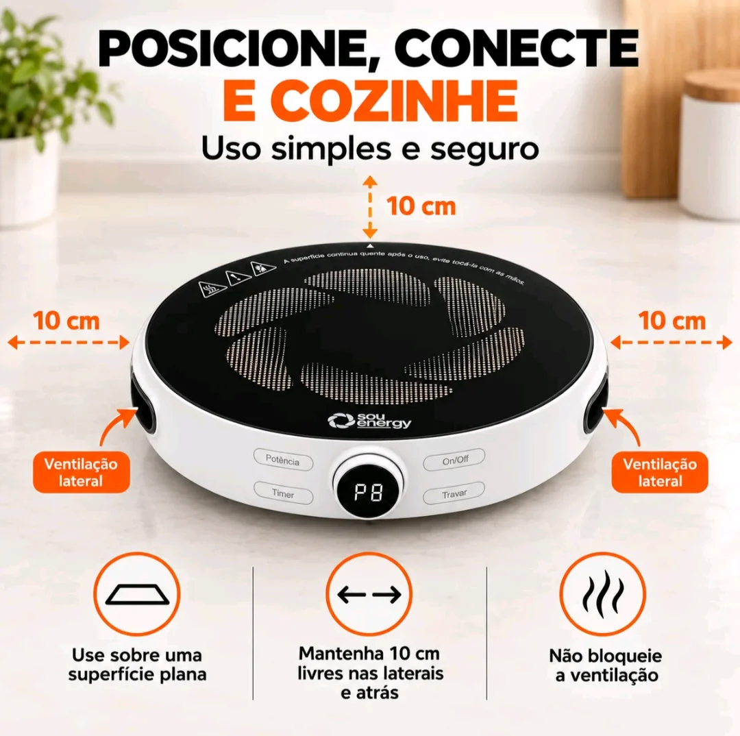COOKTOP ELÉTRICO PORTÁTIL 1 BOCA 1000W — foto 5