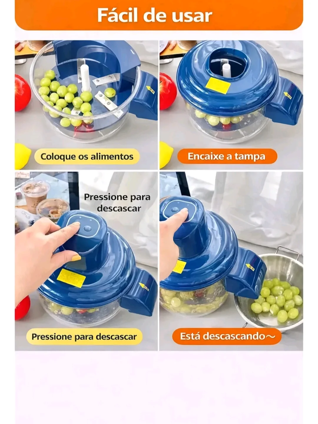 Mini Processador Elétrico de Alimentos para Alho, Legumes e Frutas — foto 4
