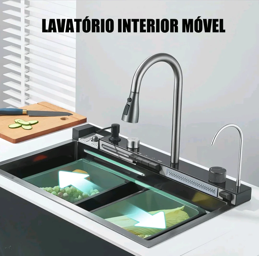 Kit Cuba Cozinha Gourmet Luxo com Cascata, Display Digital e Torneira Integrada — foto 9