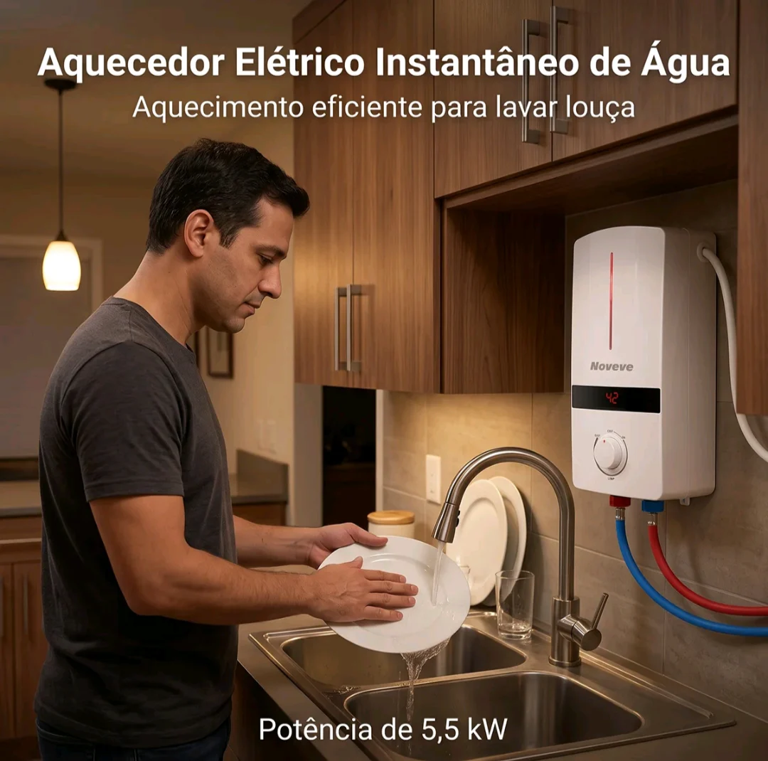Aquecedor Elétrico Instantâneo Noveve 5500W 220V com Display Digital — foto 8